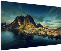 Mivali Tablou cu sat de pescari din Norvegia, dintr-o bucată 120x80 cm (V021280V12080)