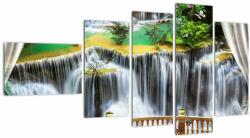 Mivali Tablou - Privire la cascade magice, din cinci bucăți 110x60 cm (V022798V11060)