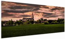 Mivali Tablou cu peisaj și biserică, dintr-o bucată 250x125 cm (V020803V250125)