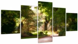 Mivali Tablou cu parc (cu ceas), din cinci bucăți 150x80 cm cu ceas (V020213V15080C)