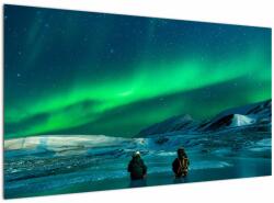 Mivali Tablou cu oameni la Aurora borealis, dintr-o bucată 120x70 cm (V021209V12070)