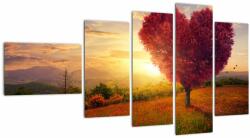 Mivali Tablou cu copaci în forma de inimă, din cinci bucăți 110x60 cm (V020949V11060)