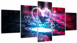 Mivali Tablou cu inima iluminată, din cinci bucăți 150x80 cm (V020412V150805PCS)