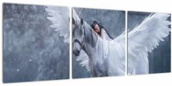 Mivali Tablou - Fata și unicorn, din trei bucăți 90x30 cm (V023120V9030)