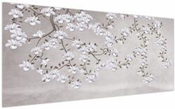Mivali Tablou - Flori într-un peisaj gri, dintr-o bucată 200x100 cm (V022783V200100)