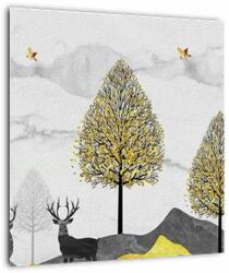 Mivali Tablou pe sticlă cu cerbi pictați, dintr-o bucată 40x40 cm pe sticlă (V022180V4040GD)