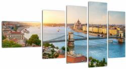 Mivali Tablou cu orașul Budapesta și râu, din cinci bucăți 110x60 cm (V020712V11060)