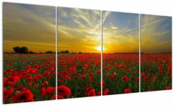 Mivali Tablou cu câmp cu maci, din patru bucăți 160x80 cm (V020986V16080)