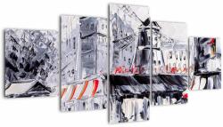 Mivali Tablou - Strada din Paris, pictură în ulei, din cinci bucăți 150x80 cm (V023509V150805PCS)