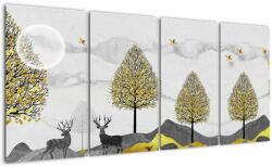 Mivali Tablou cu cerbi pictați, din patru bucăți 160x80 cm (V022180V16080)