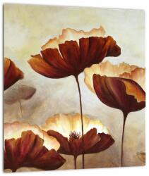 Mivali Tablou pe sticlă flori roșii, dintr-o bucată 30x30 cm pe sticlă (V021776V3030GD)