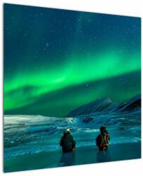 Mivali Tablou cu oameni la Aurora borealis, dintr-o bucată 70x70 cm (V021209V7070)