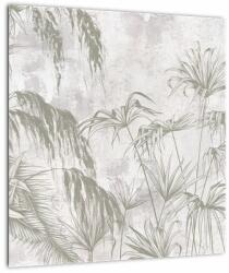 Mivali Tablou - Plante tropicale pe perete gri, dintr-o bucată 40x40 cm (V022878V4040)
