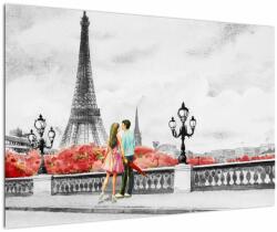 Mivali Tablou îndrăgostiții în Paris, dintr-o bucată 90x60 cm (V022029V9060)