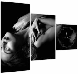 Mivali Tablou - Portretul femeii în lenjerie intimă (cu ceas), din trei bucăți 90x70 cm cu ceas (V023494V9070C)