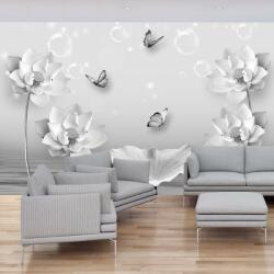 Mivali Fototapet - Lunca albă cu fluturi, vlies, 294x204 cm (T100015TQ6)
