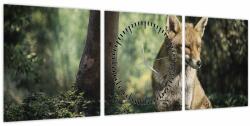 Mivali Tablou cu vulpe (cu ceas), din trei bucăți 90x30 cm cu ceas (V020956V9030C)