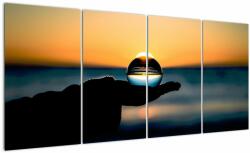 Mivali Tabloul cu bilă din sticlă în palmă, din patru bucăți 160x80 cm (V020083V16080)