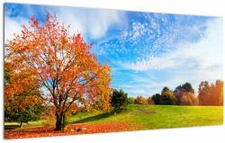 Mivali Tablou pe sticlă - Peisaj de toamnă, dintr-o bucată 100x50 cm pe sticlă (V022539V10050GD)