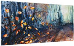 Mivali Tablou pe sticlă - Razele solare de toamnă, dintr-o bucată 100x50 cm pe sticlă (V023109V10050GD)