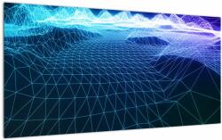 Mivali Tablou pe sticlă - Munți în model de calculator, dintr-o bucată 100x50 cm pe sticlă (V022019V10050GD)