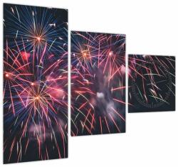 Mivali Tablou cu artificii (cu ceas), din trei bucăți 90x70 cm cu ceas (V020034V9070C)