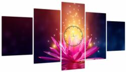 Mivali Tablou cu lotus pe apă (cu ceas), din cinci bucăți 150x80 cm cu ceas (V020710V15080C)