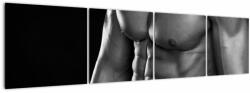 Mivali Tablou - Imaginea corpului masculin, alb-negru, din patru bucăți 160x40 cm (V023386V16040)