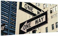 Mivali Tablou pe sticlă - New York ONE WAY, dintr-o bucată 100x50 cm pe sticlă (V021573V10050GD)