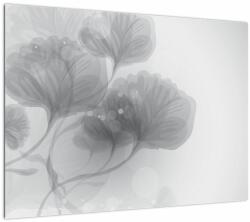 Mivali Tablou pe sticlă - Flori în nuanțe gri, dintr-o bucată 70x50 cm pe sticlă (V023551V7050GD)