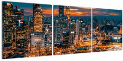 Mivali Tablou cu orașul nocturn, din trei bucăți 120x40 cm (V021015V12040)