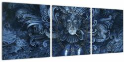 Mivali Tablou - Baroc întunecat (cu ceas), din trei bucăți 90x30 cm cu ceas (V023277V9030C)