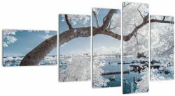 Mivali Tablou cu copac înzăpezit lângă apă, din cinci bucăți 110x60 cm (V020718V11060)
