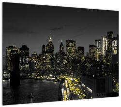 Mivali Tablou pe sticlă cu metropolă nocturnă, dintr-o bucată 70x50 cm pe sticlă (V022108V7050GD)