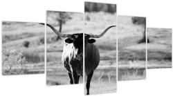 Mivali Tablou - Vacă, alb-negru, din cinci bucăți 150x80 cm (V023978V150805PCS)