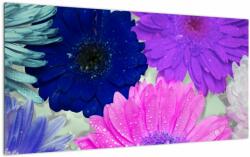 Mivali Tablou pe sticlă cu flori colorate, dintr-o bucată 100x50 cm pe sticlă (V020394V10050GD)