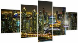 Mivali Tablou cu oraș nocturn (cu ceas), din cinci bucăți 150x80 cm cu ceas (V020847V15080C)
