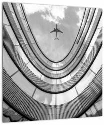 Mivali Tablou - Avionul deasupra clădirii, dintr-o bucată 40x40 cm (V023108V4040)