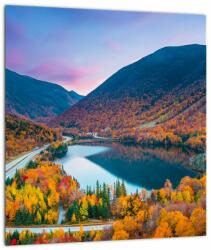 Mivali Tablou pe sticlă - White Mountain, New Hampshire, USA, dintr-o bucată 30x30 cm pe sticlă (V022929V3030GD)