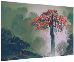 Mivali Tablou - Copacul roșu singuratic, dintr-o bucată 90x60 cm (V023218V9060)