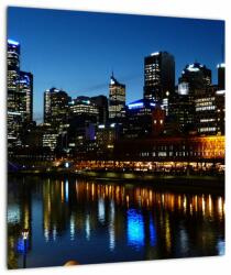 Mivali Tablou pe sticlă cu noaptea în Melbourne, dintr-o bucată 40x40 cm pe sticlă (V021506V4040GD)
