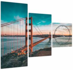 Mivali Tablou - Golden Gate, San Francisco (cu ceas), din trei bucăți 90x70 cm cu ceas (V021332V9070C)