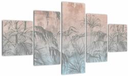 Mivali Tablou - Plante tropicale pe perete, din cinci bucăți 125x70 cm (V022877V12570)