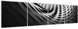 Mivali Tablou abstract - spirală alb neagră, din patru bucăți 160x40 cm (V020667V16040)