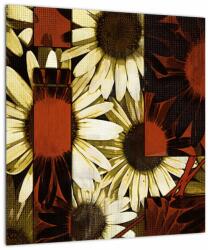Mivali Tablou pe sticlă cu flori, dintr-o bucată 40x40 cm pe sticlă (V022270V4040GD)