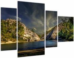 Mivali Tablou peisajului cu lac (cu ceas), din patru bucăți 110x75 cm cu ceas (V020288V11075C)