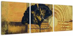 Mivali Tablou - Frunza ginkgo (cu ceas), din trei bucăți 90x30 cm cu ceas (V023230V9030C)