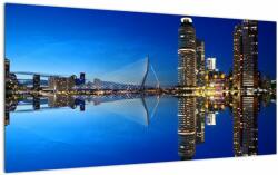 Mivali Tablou pe sticlă - Rotterdam nocturn, dintr-o bucată 100x50 cm pe sticlă (V020656V10050GD)