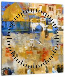 Mivali Tablou - Zidul plângerii, Ierusalim, Israel (cu ceas), dintr-o bucată 30x30 cm cu ceas (V023110V3030C)