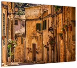 Mivali Tablou pe sticlă - Strada din Spania, dintr-o bucată 70x50 cm pe sticlă (V021613V7050GD)